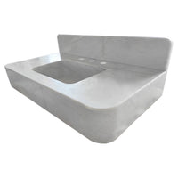 Carrara White Marble Wall-mount Bathroom Sink with Backsplash (W)18" (L)36" (H)6"