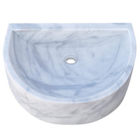 Natural Stone Carrara White Marble Wall-Mount Bathroom Marble Sink (W)24" (L)20" (H)6"