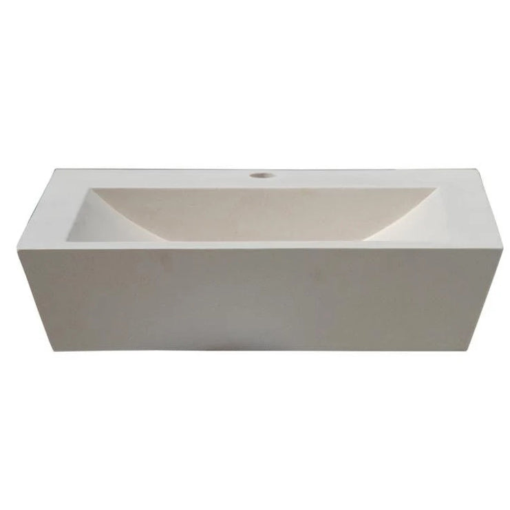 Classic White Limestone Rectangular Above Vanity Bathroom Sink Honed (W)16" (L)20" (H)4"