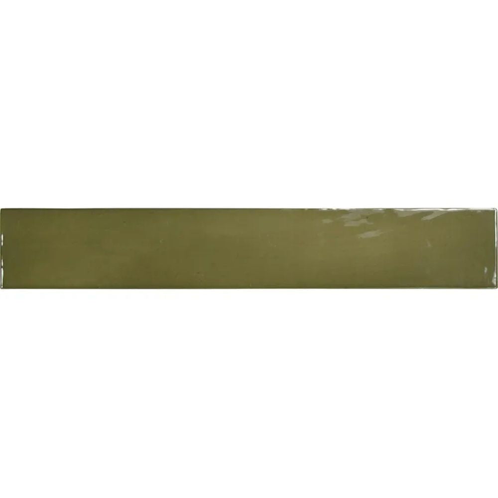 Basil Green Gloss Ceramic Tile Collection – 4x4 | 2.6x16 | Pencil Trim  SKU: CRE-BAS-PEN