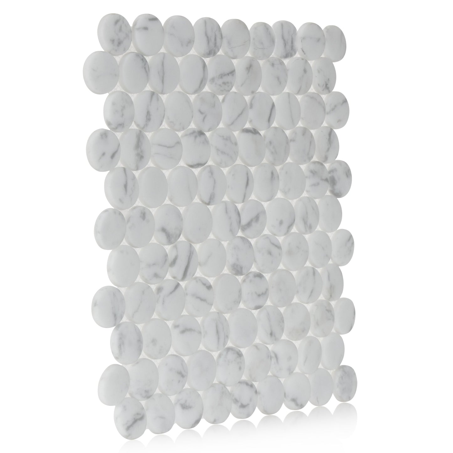 Carrara Super White Micro Crystal Large Penny Mosaic Matte