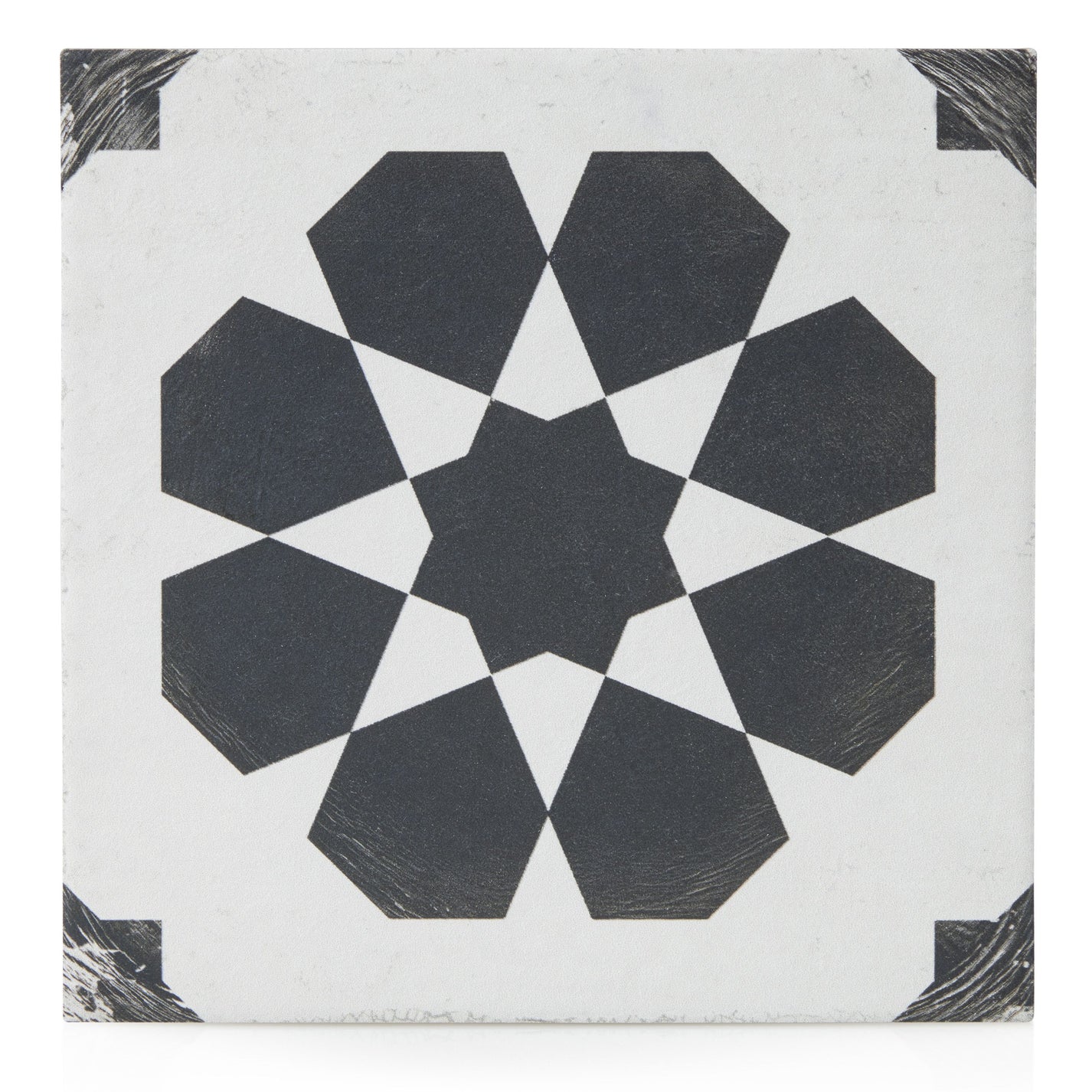 8x8 Black and White Distressed Cyclone porcelain tile – Industry Tile