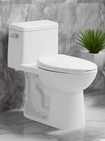 One-Piece Vitreous China Siphonic Toilet in White - Industry Tile
