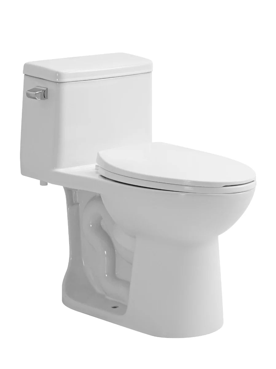One-Piece Vitreous China Siphonic Toilet in White - Industry Tile