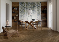 Excalibur Brown Wood Look Porcelain Tile | 8x48" Plank | 3x18" Chevron - Tilevanity.com