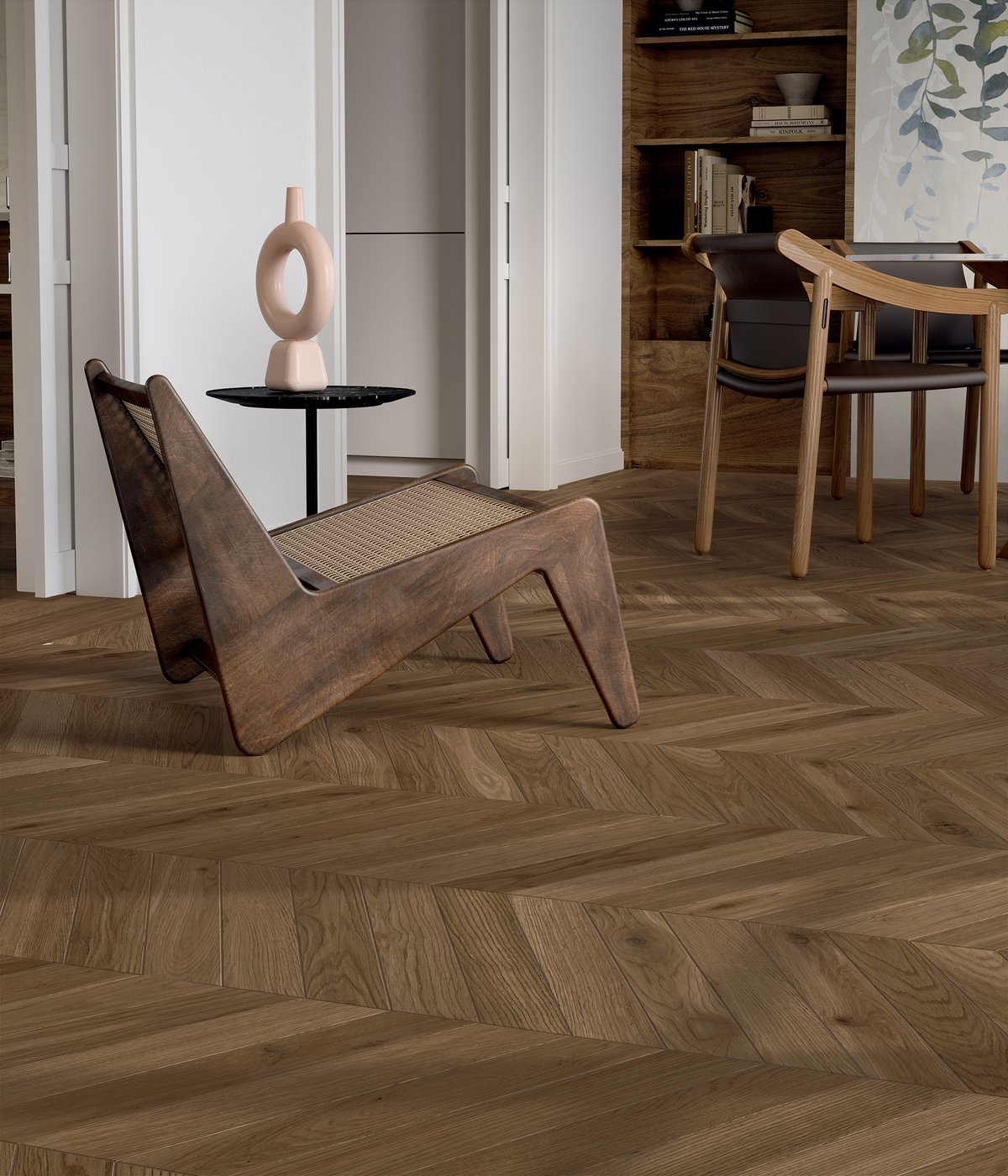 Excalibur Brown Wood Look Porcelain Tile | 8x48" Plank | 3x18" Chevron - Tilevanity.com