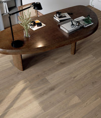 Excalibur Fumè Wood Look Porcelain Tile | 8x48" Plank | 3x18" Chevron - Tilevanity.com