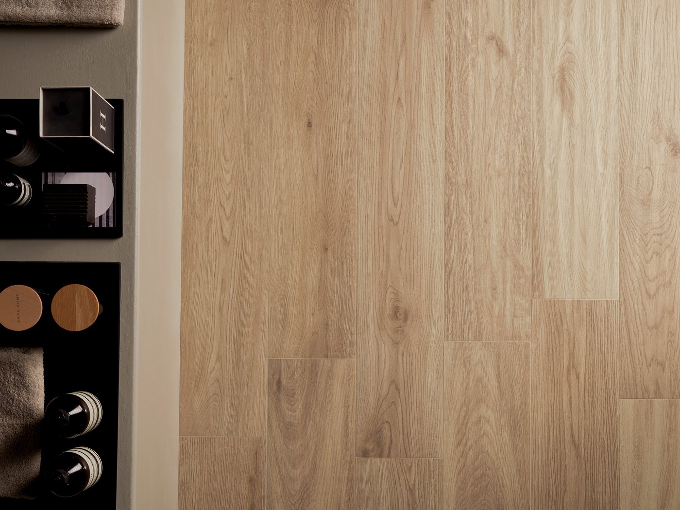 Excalibur Beige Wood Look Porcelain Tile | 8x48" Plank | 3x18" Chevron - Tilevanity.com