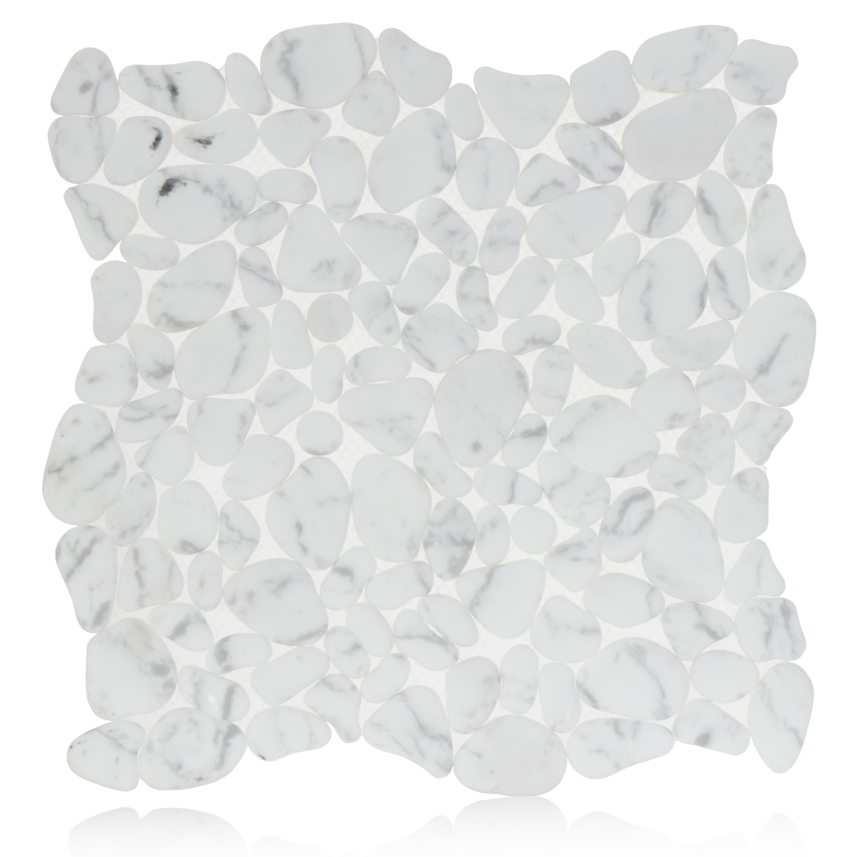 Carrara Super White Mico Crystal Pebbles Mosaic Matte