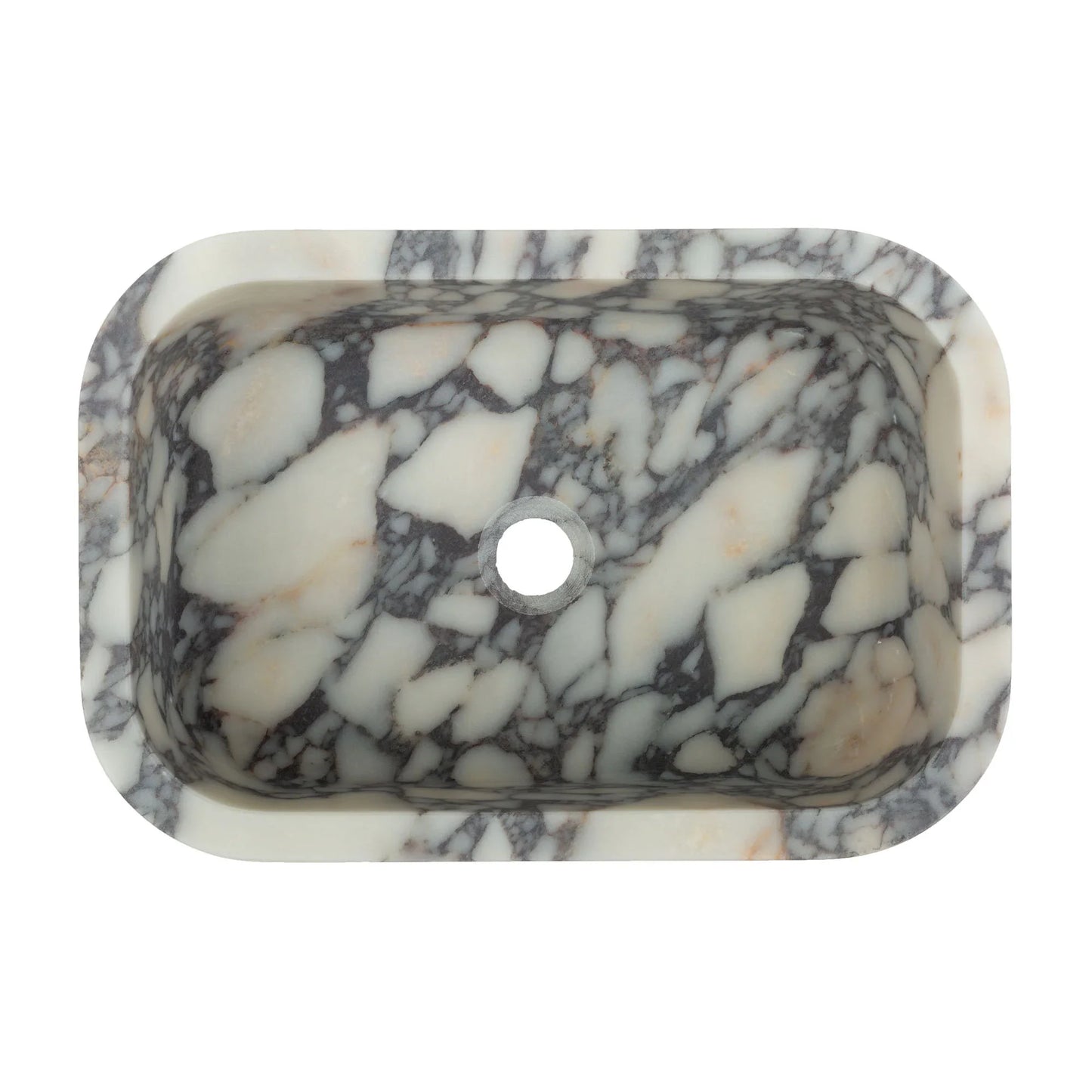 Calacatta Viola Marble Rectangular Wall-mount Bathroom Sink (L)18" (W)12" (H)6"