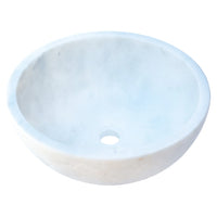 Carrara White Natural Stone Marble Above Vanity Bathroom Vessel Sink (D)16" (H)6"