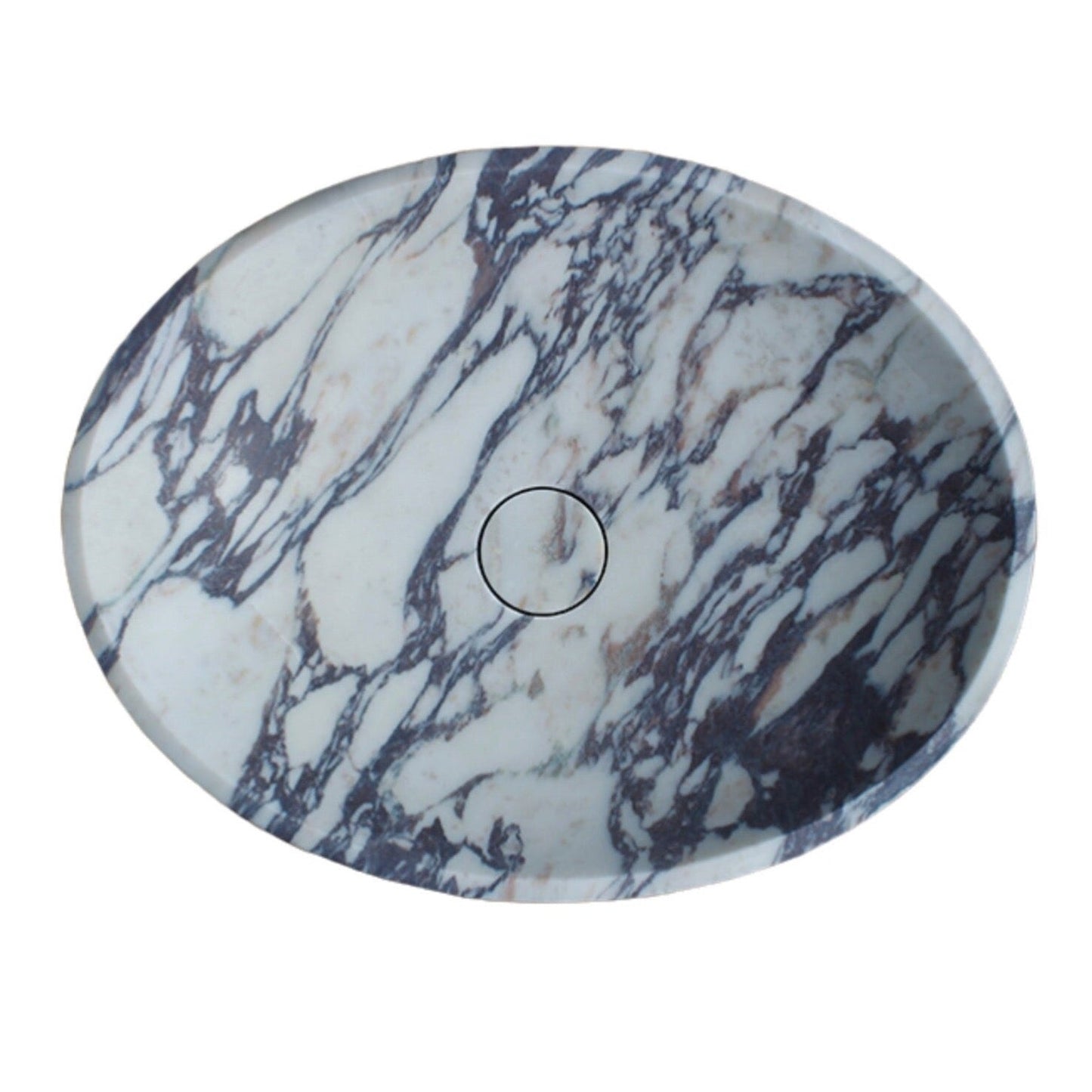 Calacatta Viola Marble Oval Shape Above Vanity Bathroom Sink (W)18" (L)14" (H)5"