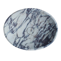 Calacatta Viola Marble Oval Shape Above Vanity Bathroom Sink (W)18" (L)14" (H)5"