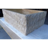 Travertine Rectangular Sink Natural Stone Above Vanity Bathroom Sink (W)23" (D)18" (H)8"