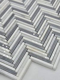 Industry Tile Natural Stone Chevron Waterjet Mosaic ( 5 pc per case) 2536