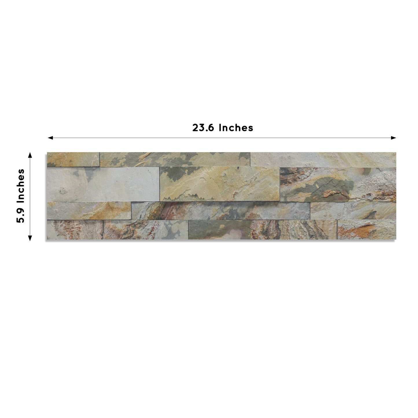 Indian Autumn - Self-Adhesive 3D Peel & Stick Real Stacked Stone Tiles [Pack of 10]