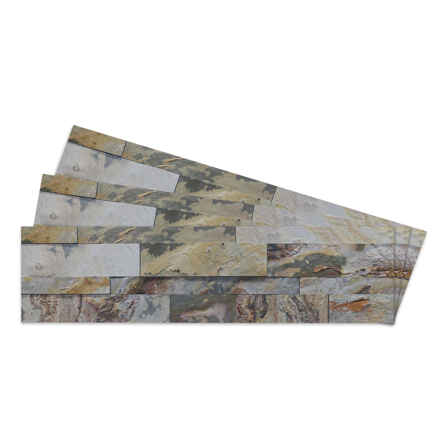 Indian Autumn - Self-Adhesive 3D Peel & Stick Real Stacked Stone Tiles [Pack of 10]