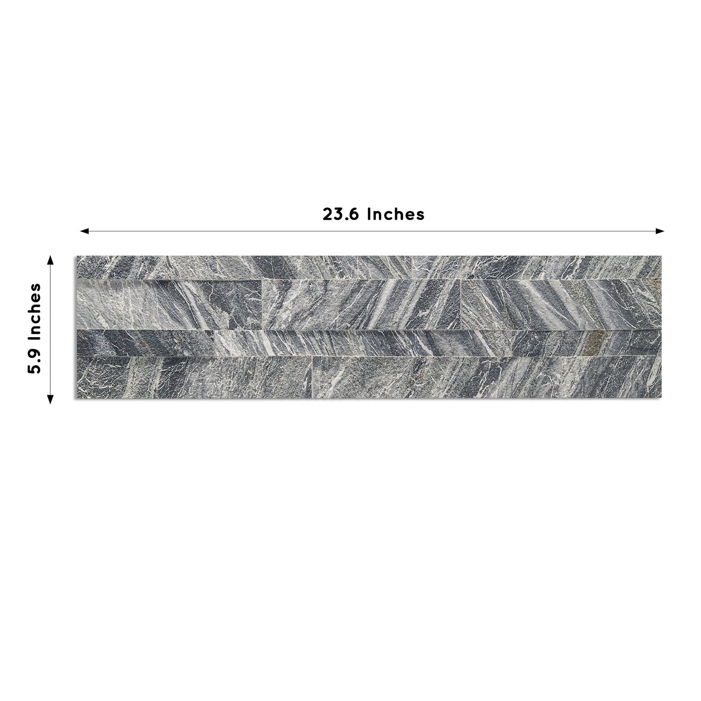 Iridium Black - Self-Adhesive 3D Peel & Stick Real Stacked Stone Tiles [Pack of 10]