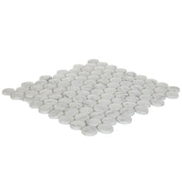 Carrara Super White Micro Crystal Large Penny Mosaic Matte