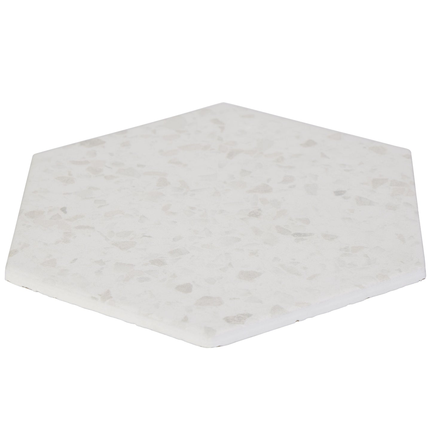 8x10 Hexagon Spark White porcelain tile - Industry Tile
