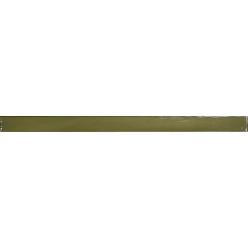 Basil Green Gloss Ceramic Tile Collection – 4x4 | 2.6x16 | Pencil Trim  SKU: CRE-BAS-PEN