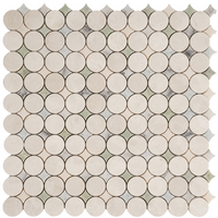 Penny Round Star Multicolor Honed Natural Stone Mosaic Tile