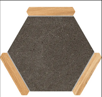 Hexelle Grafito Black & Wood Look Matte Porcelain Hexagon Tile – 8.66x9.84