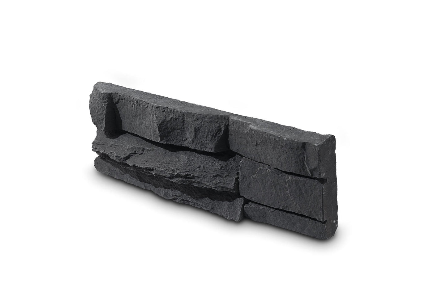 Siena Black Cement Ledger Stone Wall - Industry Tile