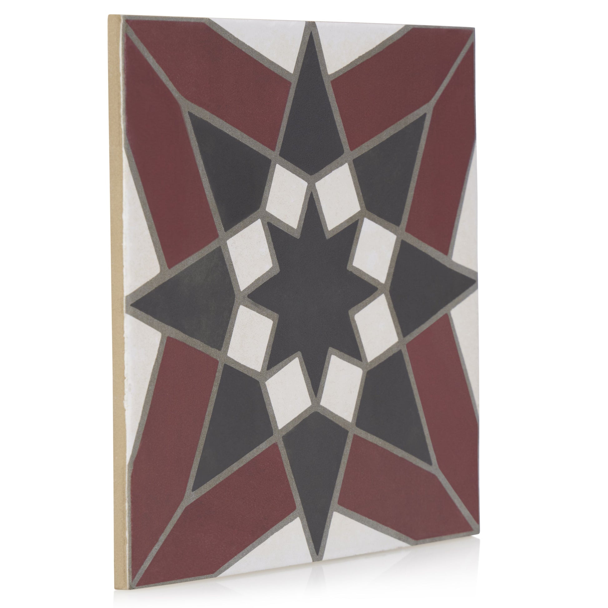 8x8 Splendor Burgundy porcelain tile - Industry Tile