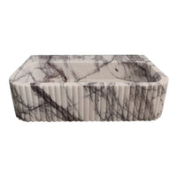 New York Marble Wall-mount Bathroom Sink Ribbed Textured (W)14" (W)24" (H)6"