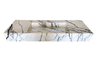 New York Marble Wall-mount Bathroom Sink Hidden Drain Polished (W)16" (W)33" (H)6"