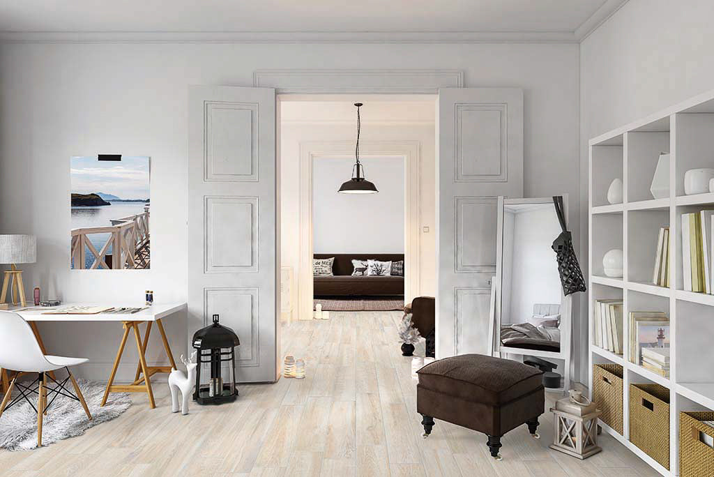 6x24 Norway White-Cream Wood Look porcelain tile