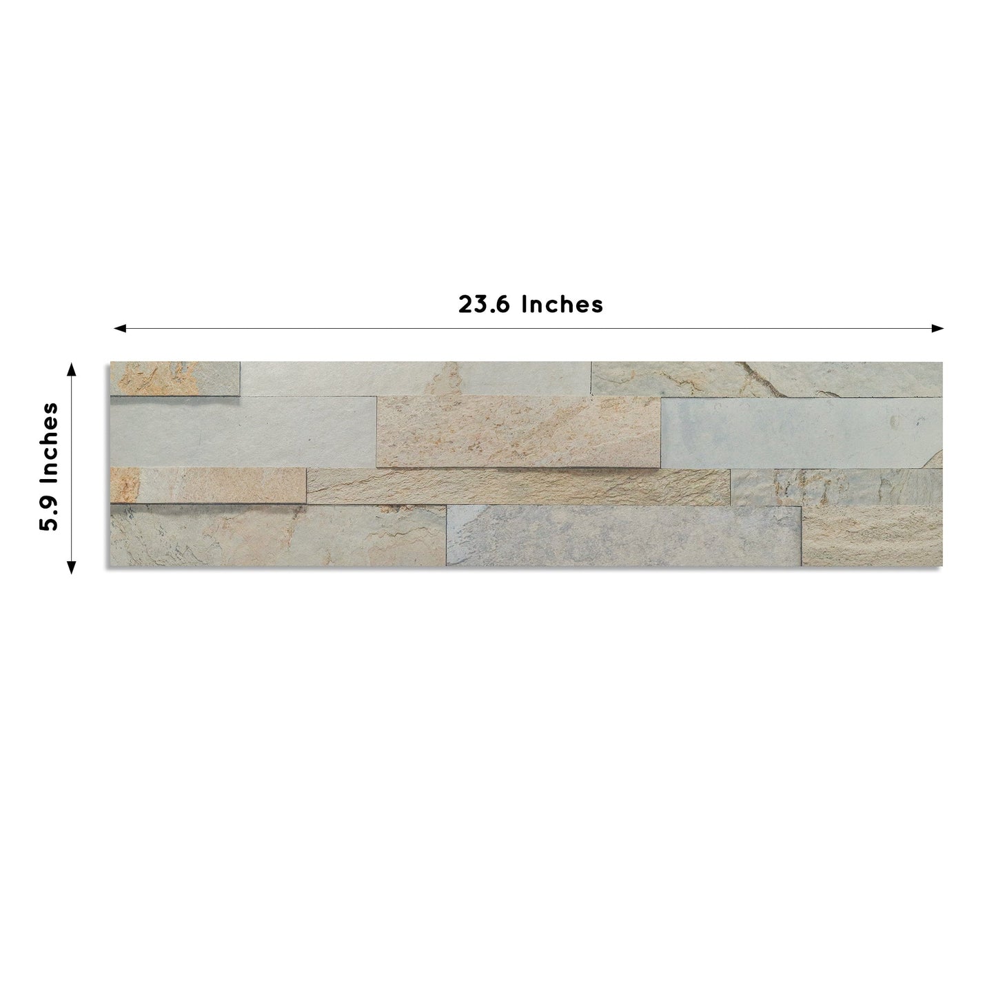 Opal Ash - Self-Adhesive 3D Peel & Stick Real Stacked Stone Tiles [Pack of 10]