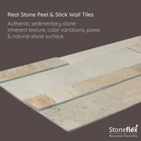 Opal Ash - Self-Adhesive 3D Peel & Stick Real Stacked Stone Tiles [Pack of 10]