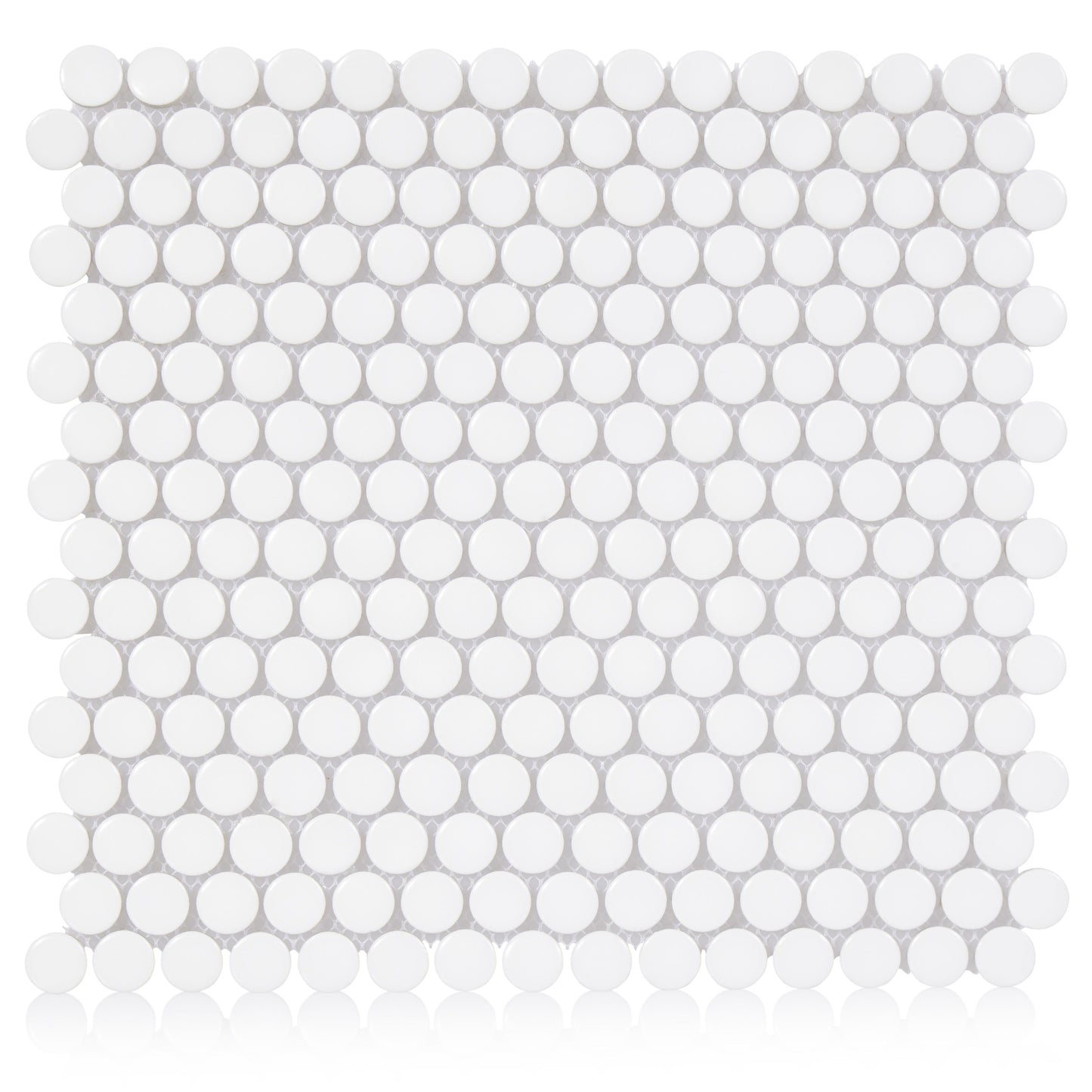 Penny Round White 1-Inch Mosaic Tile - 20 pcs per case - Industry Tile