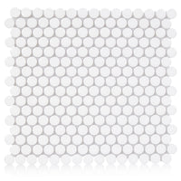 Penny Round White 1-Inch Mosaic Tile - 20 pcs per case - Industry Tile