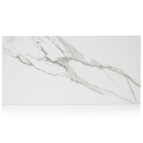 12x24 Chicago Statuario Polished porcelain tile - Industry Tile