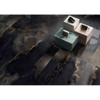Onyx Black Porcelain Tile 24x48" | 36x36" | Mosaic - Tilevanity.com