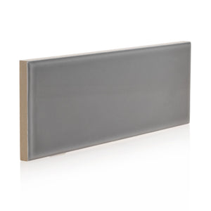 3x9 Timeless Dark Gray ceramic gloss wall tile - Industry Tile