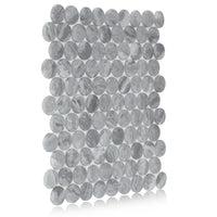 Grey Micro Crystal Large Penny Mosaic Matte