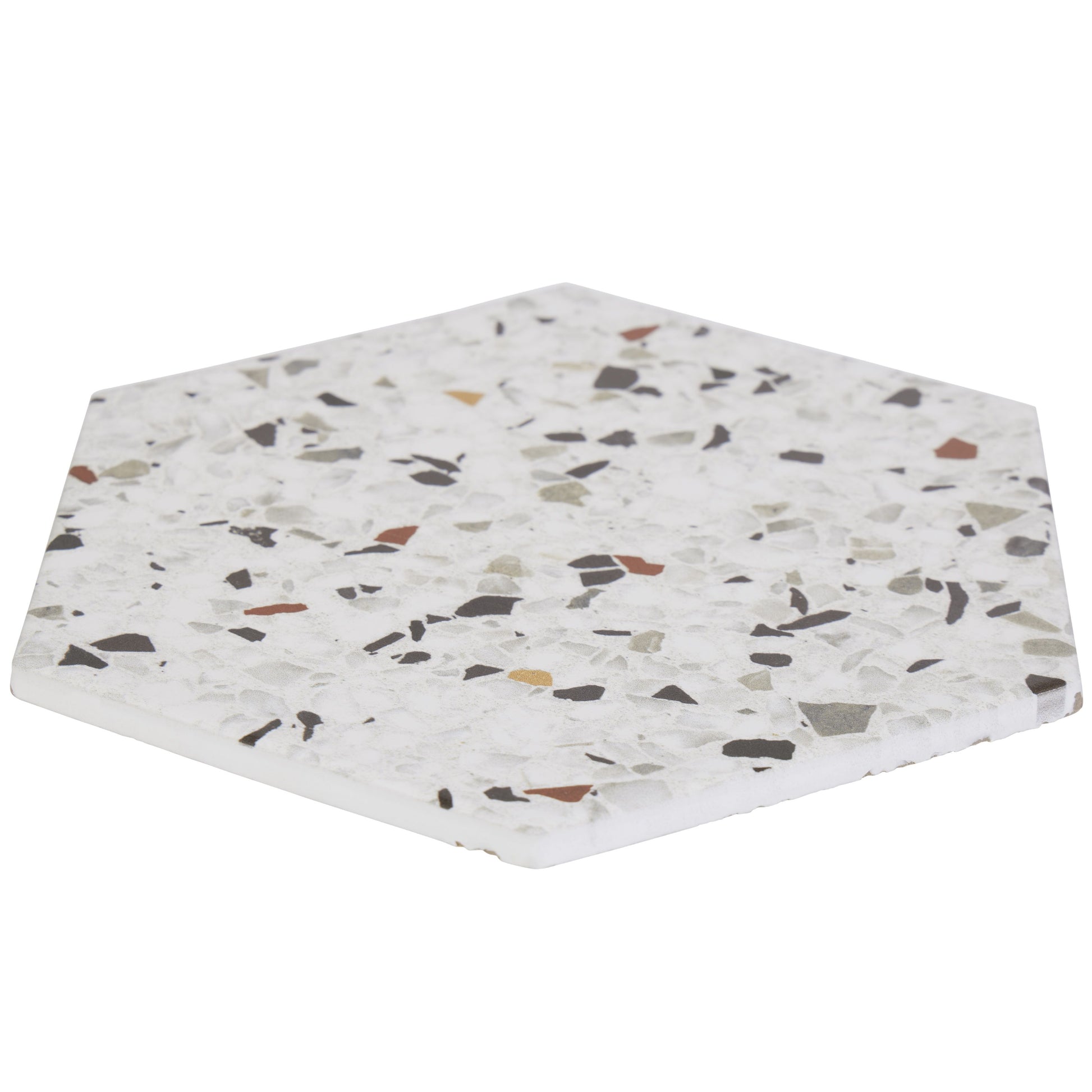 8x10 Hexagon Spark Mix porcelain tile - Industry Tile