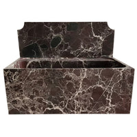 Rosso Levanto Marble Wall-mount Bathroom Sink with 11" Backsplash (W)16" (L)30" (H)12"