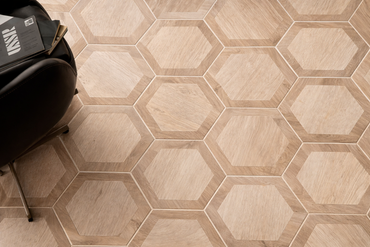 Woodline Hexagon Porcelain Tile 9.5x9.5" | 3 Colors