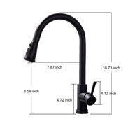 Matte Black Or Brushed Gold Pull Out Spray Kitchen Sink Faucet Commercial Swivel Tap W/Plate