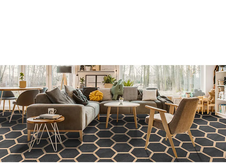 Hexelle Grafito Black & Wood Look Matte Porcelain Hexagon Tile – 8.66x9.84