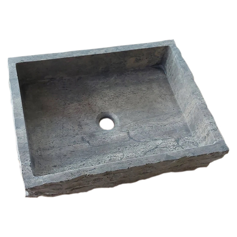 Silver Travertine Wall-mount Bathroom Sink Split-face Outside (W)16" (W)20" (H)5"