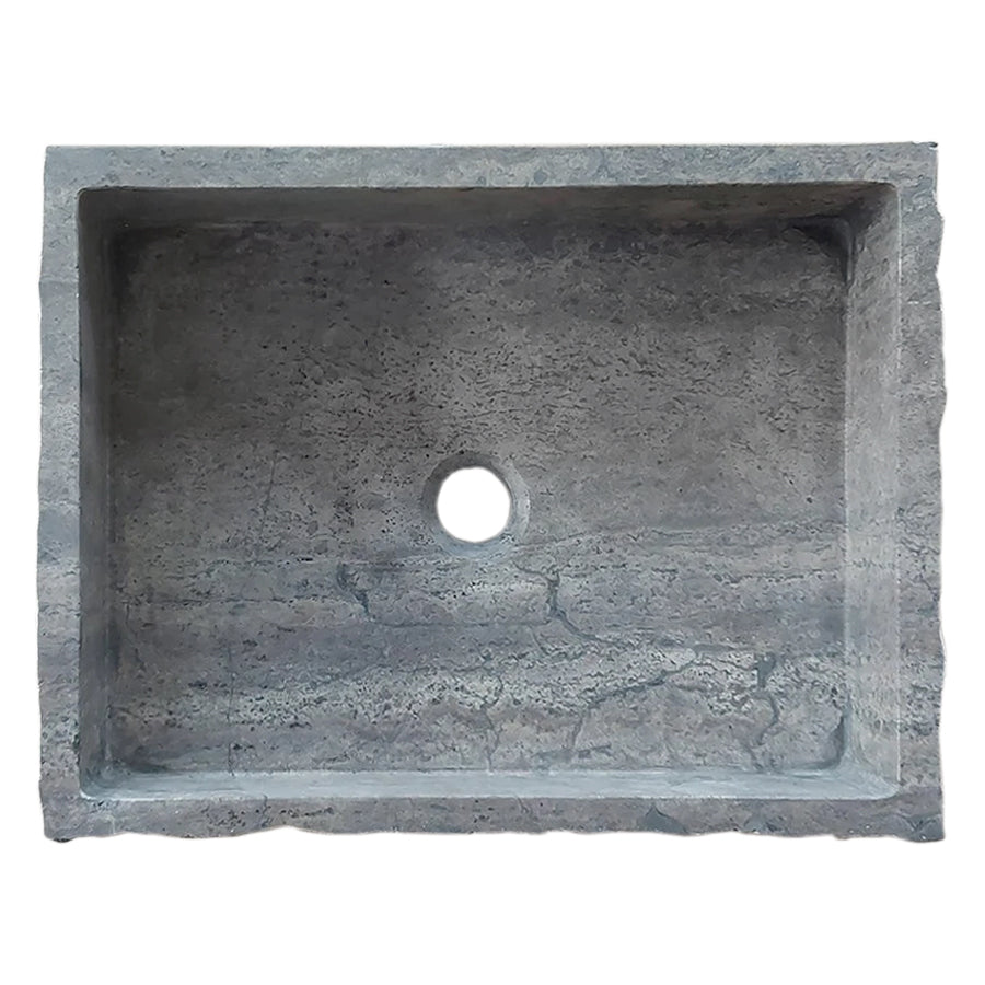 Silver Travertine Wall-mount Bathroom Sink Split-face Outside (W)16" (W)20" (H)5"