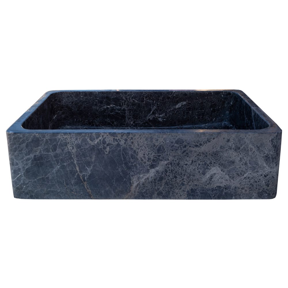 Natural Stone Sirius Black Marble Rectangular Above Vanity Bathroom Sink Polished