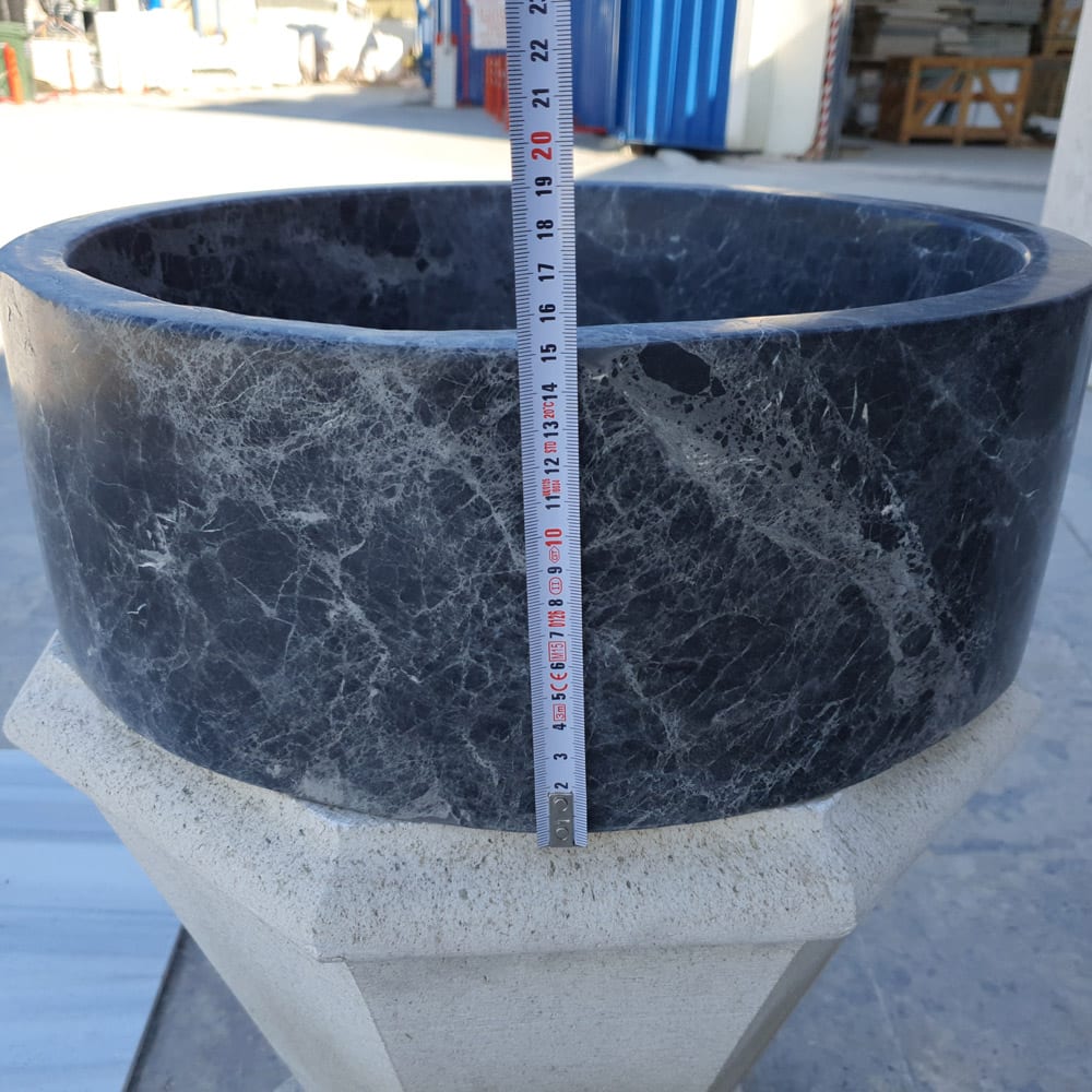 Natural Stone Sirius Black Marble Above Vanity Bathroom Sink Polished