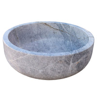 Natural Stone Sirius Silver Marble Above Vanity Bathroom Vessel Sink (D)16" (H)6"